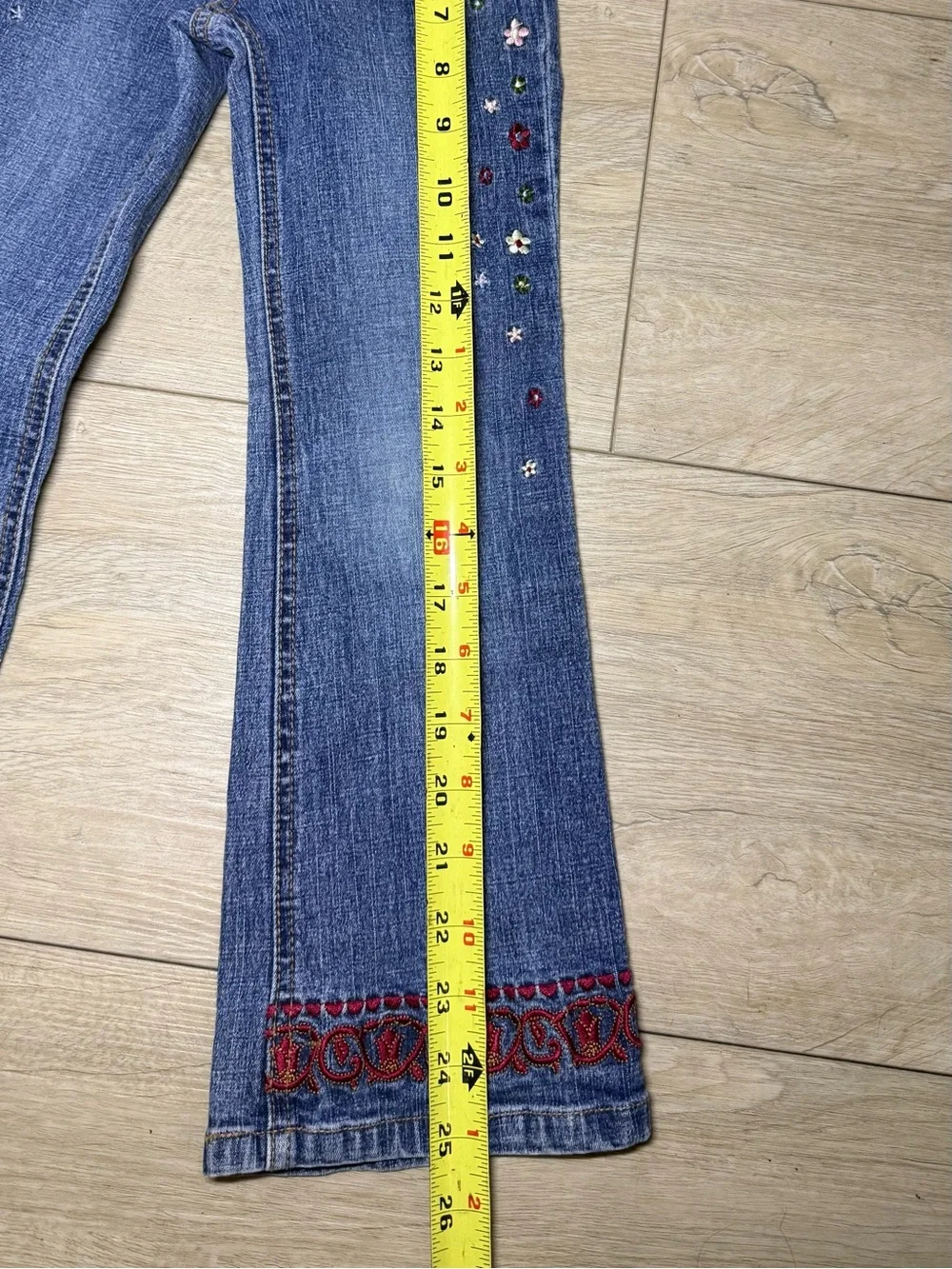 Y2K 2000s Toddlers Embroidered Floral & Patterned Flared Jeans